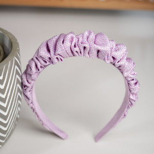 Opaska jedwabna do włosów srebrzysty róż - upcykling