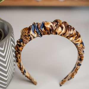 Opaska jedwabna malowane plamy - upcykling