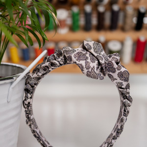 Opaska jedwabna srebrne paisley