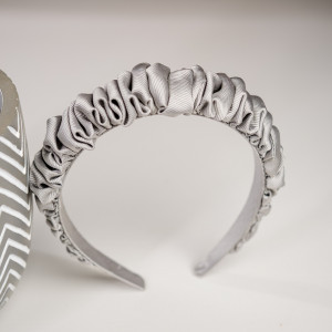 Opaska jedwabna srebrzysta - upcykling