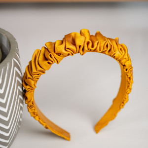 Opaska jedwabna złota jesień - upcykling