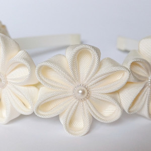 Opaska kwiat kremowy