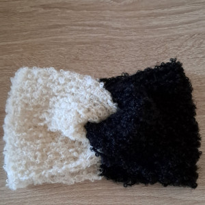 Opaska na głowę Panda zAlpaci Boucle.Handmade.