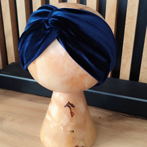 Opaska welur szeroka twist turban przeplatana DAMSKA