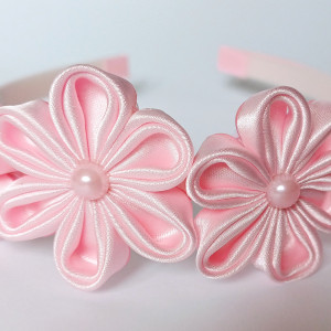 Opaska z różowymi kwiatami 1-31