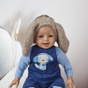 Opaska z uszami królika – 100% rękodzieło z alpaki i merynosa