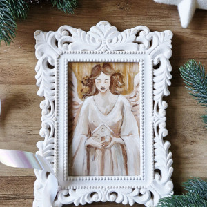 Opiekun - Anioł ręcznie malowany na prezent PERSONALIZOWANY