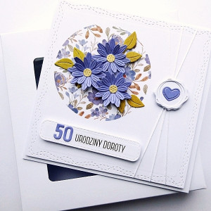 Oryginalna kartka na urodziny z kwiatami