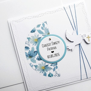 Oryginalna kartka z gołębicą handmade Chrzest
