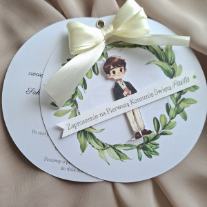 Oryginalne zaproszenia na I Komunię dla chłopca