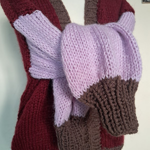 Oversizowy sweter wielobarwny.Handmade.