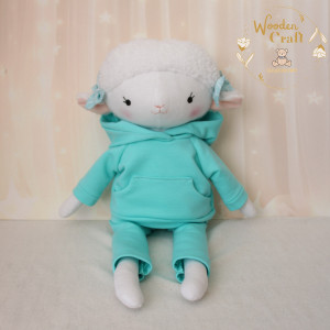 Owieczka Luna w miętowym dresiku przytulanka, prezent GOTOWY