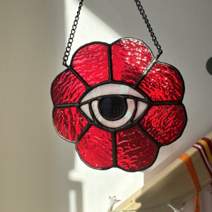 Ozdoba okienna "Łapacz Słońca" Kwiatowe Oko. Witraż