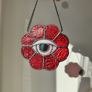 Ozdoba okienna "Łapacz Słońca" Kwiatowe Oko. Witraż w stylu Tiffany