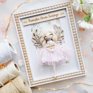 Pamiątka Chrztu - Anioł Stróż dla dziewczynki | Prezent na chrzest