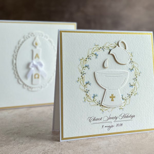 Pamiątka chrztu, kartka z pudełkiem i kopertą  72A