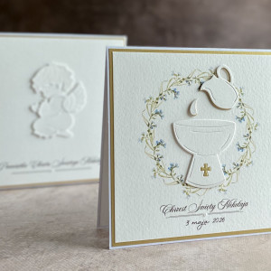 Pamiątka chrztu, kartka z pudełkiem i kopertą,  72B