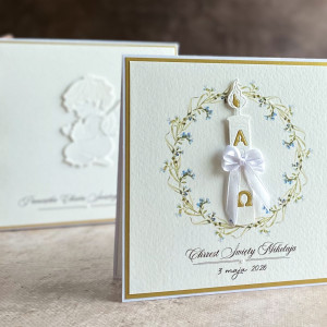 Pamiątka chrztu, kartka z pudełkiem i kopertą,  72C