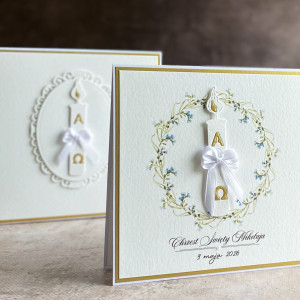 Pamiątka chrztu, kartka z pudełkiem i kopertą,  72D