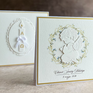 Pamiątka chrztu, kartka z pudełkiem i kopertą,  72E