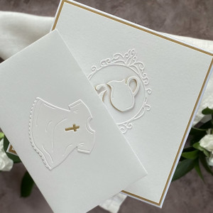 Pamiątka chrztu, kartka z pudełkiem i kopertą,  73A