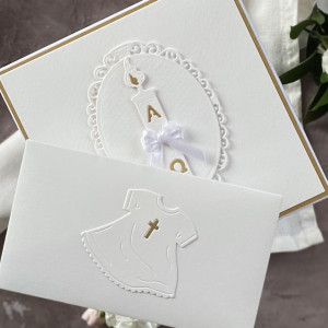 Pamiątka chrztu, kartka z pudełkiem i kopertą,  73B