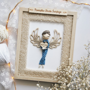 Pamiątka Chrztu Świętego dla chłopca | Słodki aniołek na chrzest