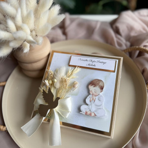 Pamiątka Chrztu Świętego komplet z torebką