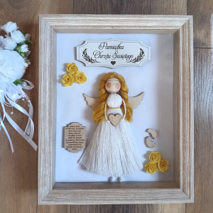 Pamiątka Chrztu Świętego, Prezent na Chrzest od chrzestnej, Ramka