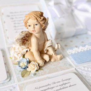 Pamiątka Chrztu Świętego z Aniołem dla chłopca  (EBCŚ02)