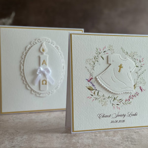 Pamiątka chrztu z pudełkiem i kopertą,  49D