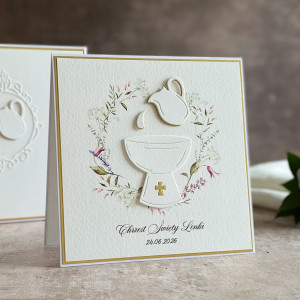 Pamiątka chrztu z pudełkiem i kopertą,  49F