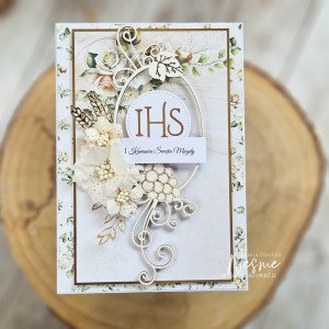 Pamiątka Pierwszej Komunii Świętej beżowa