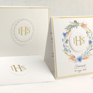 Pamiątka Pierwszej Komunii w pudełku z kopertą, 63