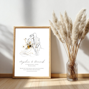 Pamiątka ślubu, minimalistyczny ślubny plakat P0161