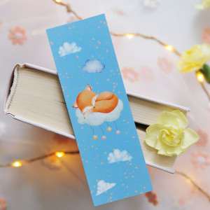 Papierowa zakładka do książki Śpiący lisek | Prezent dla czytelnika