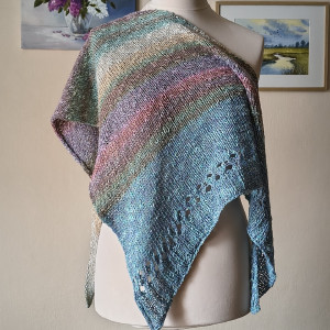 Pastele - uniwersalna chusta z lnem i wełenką merino