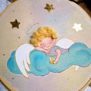 pastelowy anioł obrazek dla dziecka