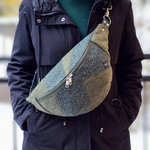 patchworkowa damska nerka XXL z łączonych tkanin