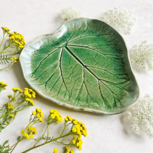 Patera ceramiczna Zielony Liść