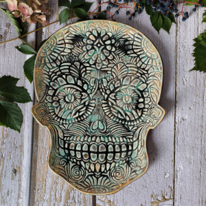 Patera dekoracyjna XL CZASZKA Halloween