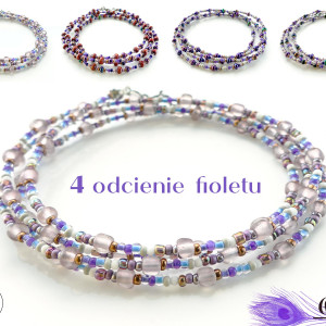 Pawia Linka FIOLETOWA Bransoletka Naszyjnik 2w1