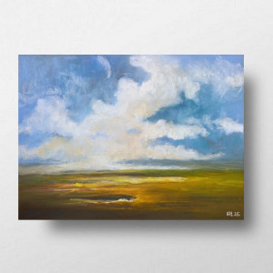 Pejzaż-  18/24 cm rysunek - pastelami suchymi.