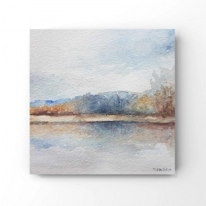 Pejzaż 2-akwarela 15/15 cm.