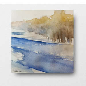 Pejzaż 2-akwarela formatu -15/15 cm.