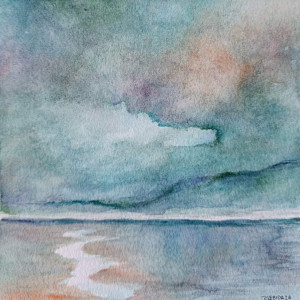 Pejzaż 2-akwarela formatu -20/20 cm