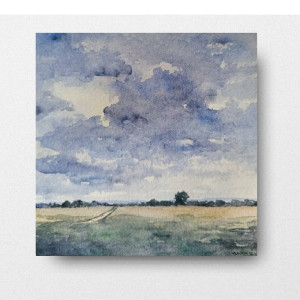 Pejzaż 23-akwarela formatu 20/20 cm