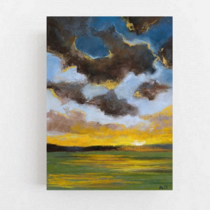 Pejzaż-  24 /18 cm rysunek  pastelami suchymi