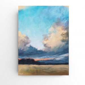 Pejzaż-  24 /18 cm rysunek  pastelami suchymi.