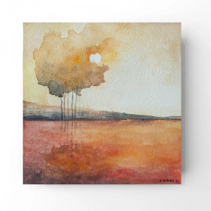 Pejzaż 46-akwarela 15/15 cm